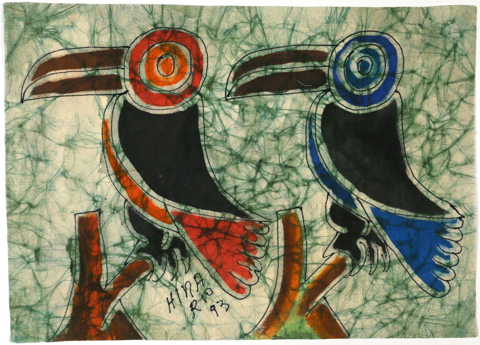 "RIO" TOUCAN BATIK PAINTING (1 of 7)