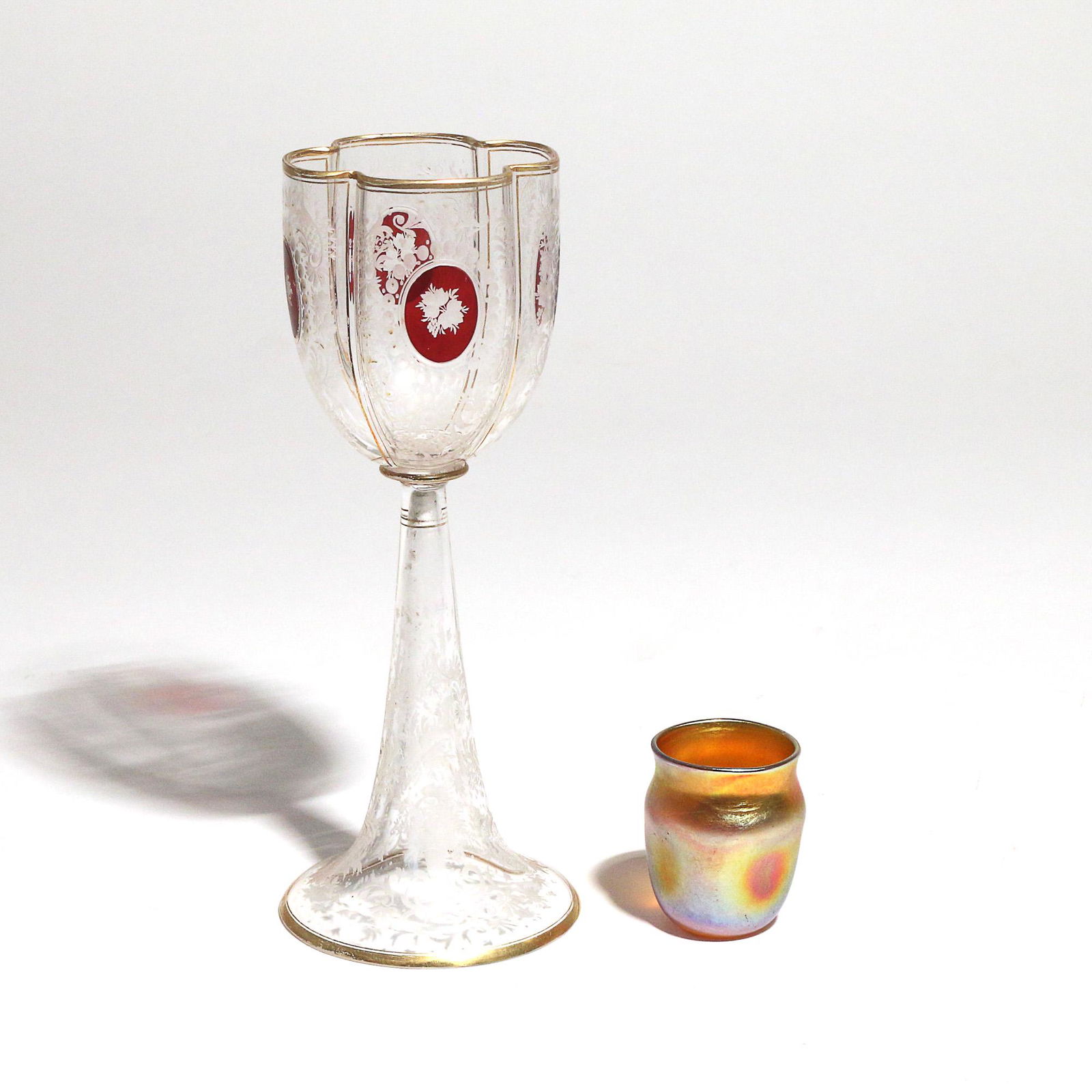 (2pc) TIFFANY & OTHER GLASS (1 of 5)