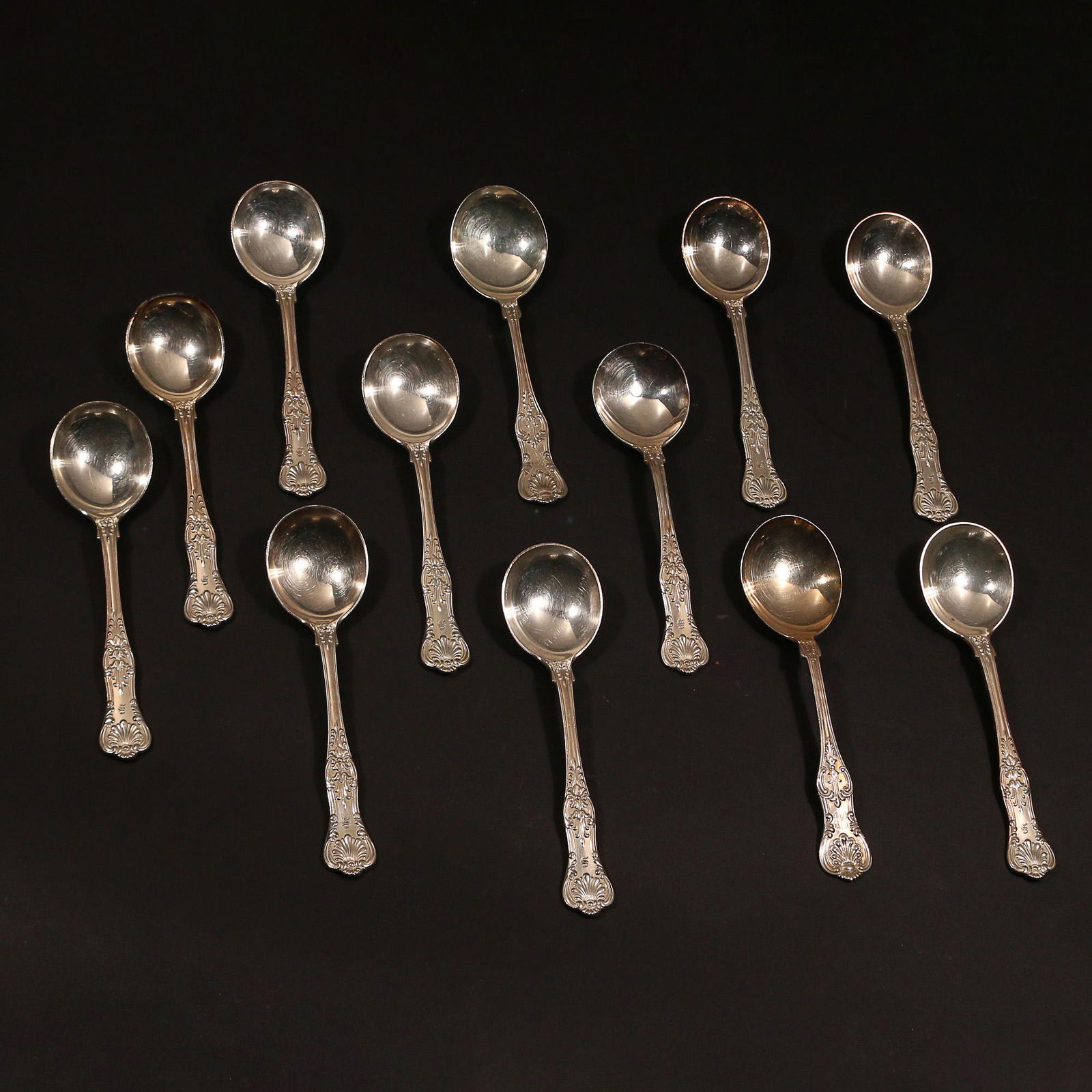 (12pc) TIFFANY & Co. & OTHER SOUP SPOONS (1 of 6)