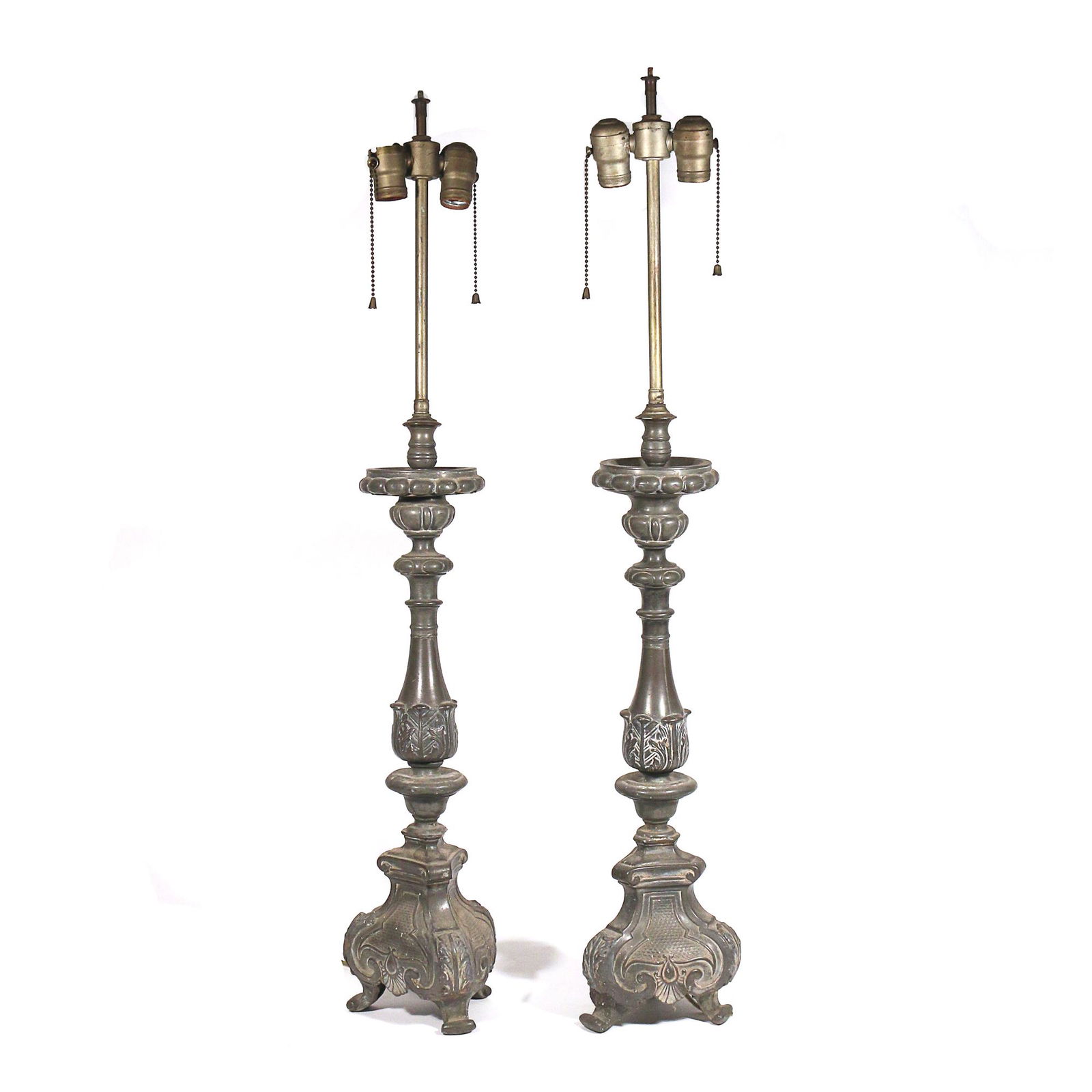 PAIR FRENCH METAL LAMPS (1 of 13)