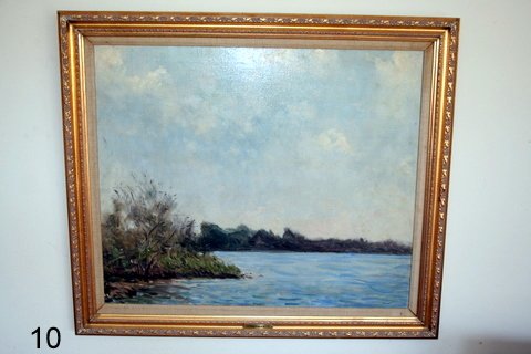 10) CHARLES DANA POND N.A.(1880-1962) O/C: ESTUARY LANDSCAPE; 25" X 30"; ESTATE STAMPREADS: ESTATE OF ASTOR GALLERIES, DANA POND , N.A.