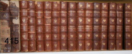 415) 16 VOL. SET "NAPOLEON": PUBLISHED "THE NAPOLEON SOCIETY" PARIS AND BOSTON 1895; 2 VOLUMES IN VERY POOR CONDITION; CRACKING ON THE BINDINGS OF SEVERAL VOLUMES BUT MOSTLY IN DECENT CONDITION