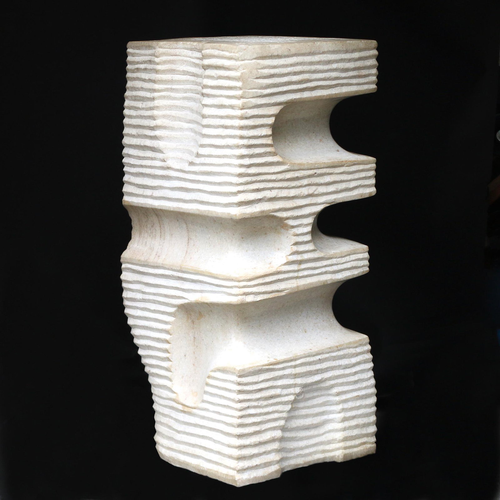 MINORU NIIZUMA (Japanese/Amer..1930-1998) SCULPT-: Untitled (Vertical Form) h. 32 in. w. 14 in. d. 15 in. URE, Untitled, vertical form carved and polished marble. Signed and dated '72