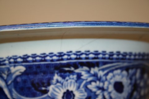 38) HISTORICAL STAFFORDSHIRE BLUE PITCHER & BOWL, "UPP - 6