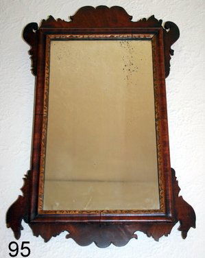 95) ENGLISH FRETWORK WALL MIRROR, CA.1820, OVERALL SIZE