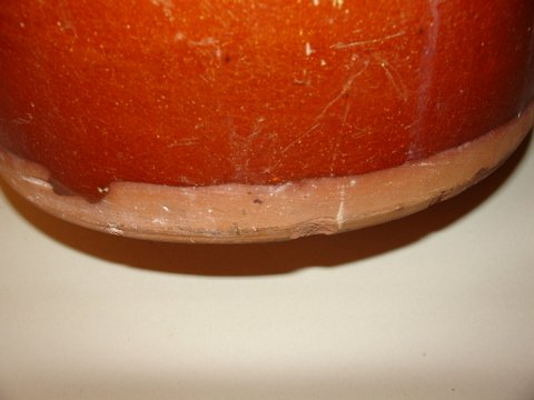 329) LARGE 19TH C. REDWARE STORAGE JAR W/MANGANESE SPLO - 3