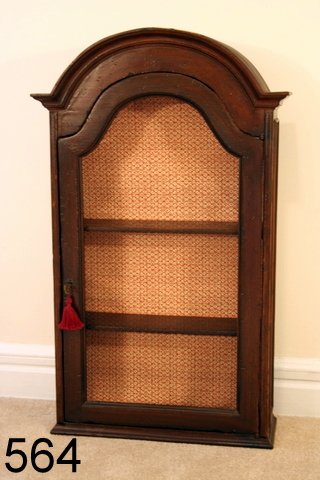 564) FRENCH STYLE WALL CABINET W/ DOME TOP AND FULL LEN: 564) FRENCH STYLE WALL CABINET W/ DOME TOP AND FULL LENGTH GRILL DOOR; 38" H; 23" W; 8" D