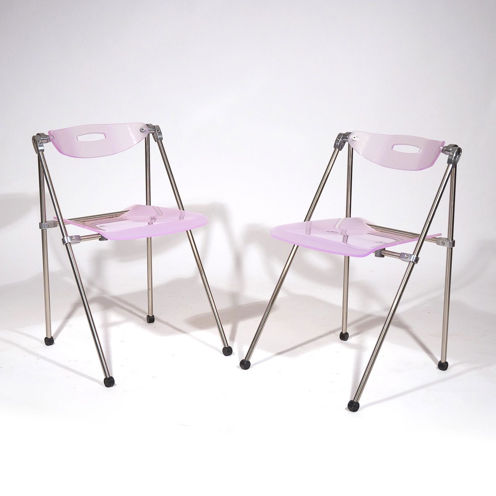PAIR MID-CENTURY MODERN FOLDING CHAIRS (1 of 7)