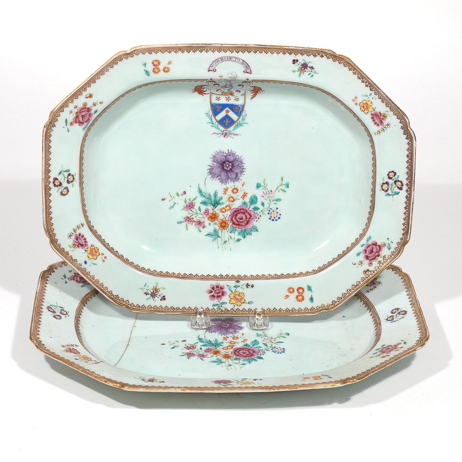 (2pc) CHINESE EXPORT ARMORIAL TRAYS (1 of 7)