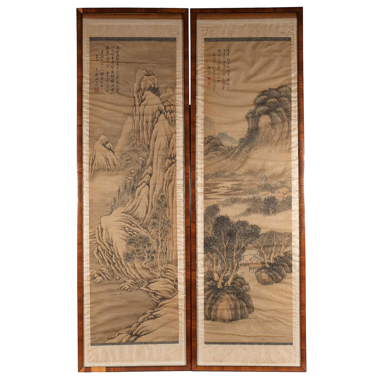 (2pc) CHINESE LANDSCAPE PAINTINGS (1 of 13)