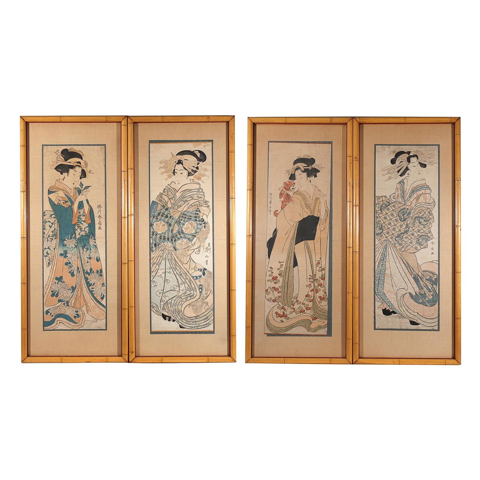 (4pc) LATE 18th CENTURY JAPANESE WOODBLOCK PRINTS (1 of 18)