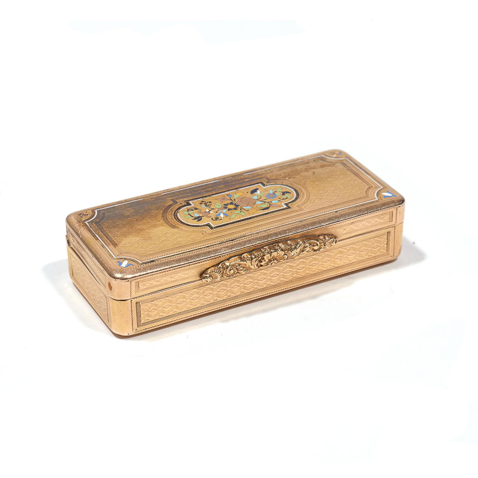 14k GOLD & ENAMEL DECORATED BOX (1 of 9)