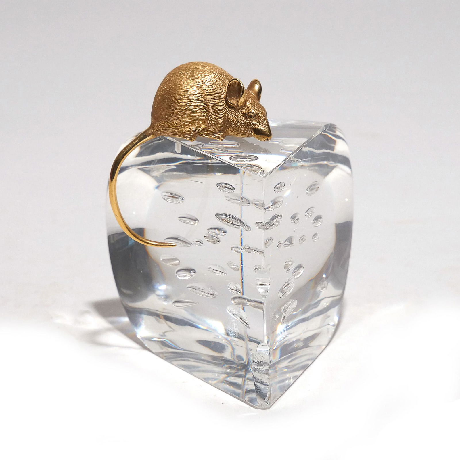 STEUBEN 18k GOLD MOUSE & GLASS CHEESE (1 of 13)