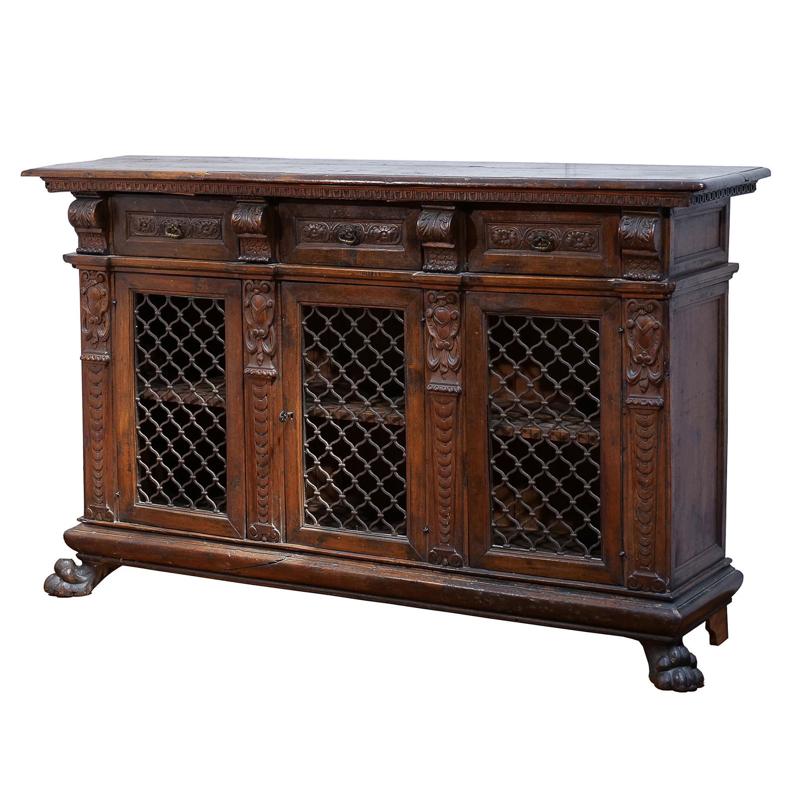BAROQUE CARVED WALNUT BUFFET (1 of 9)