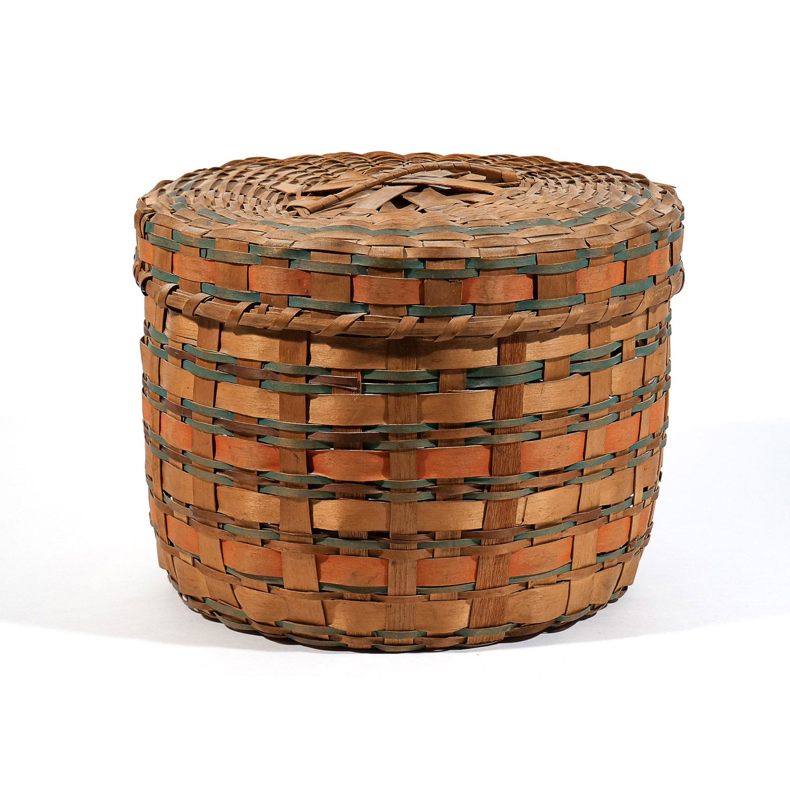 PENOBSCOT TRIBE POLYCHROMED BASKET (1 of 3)