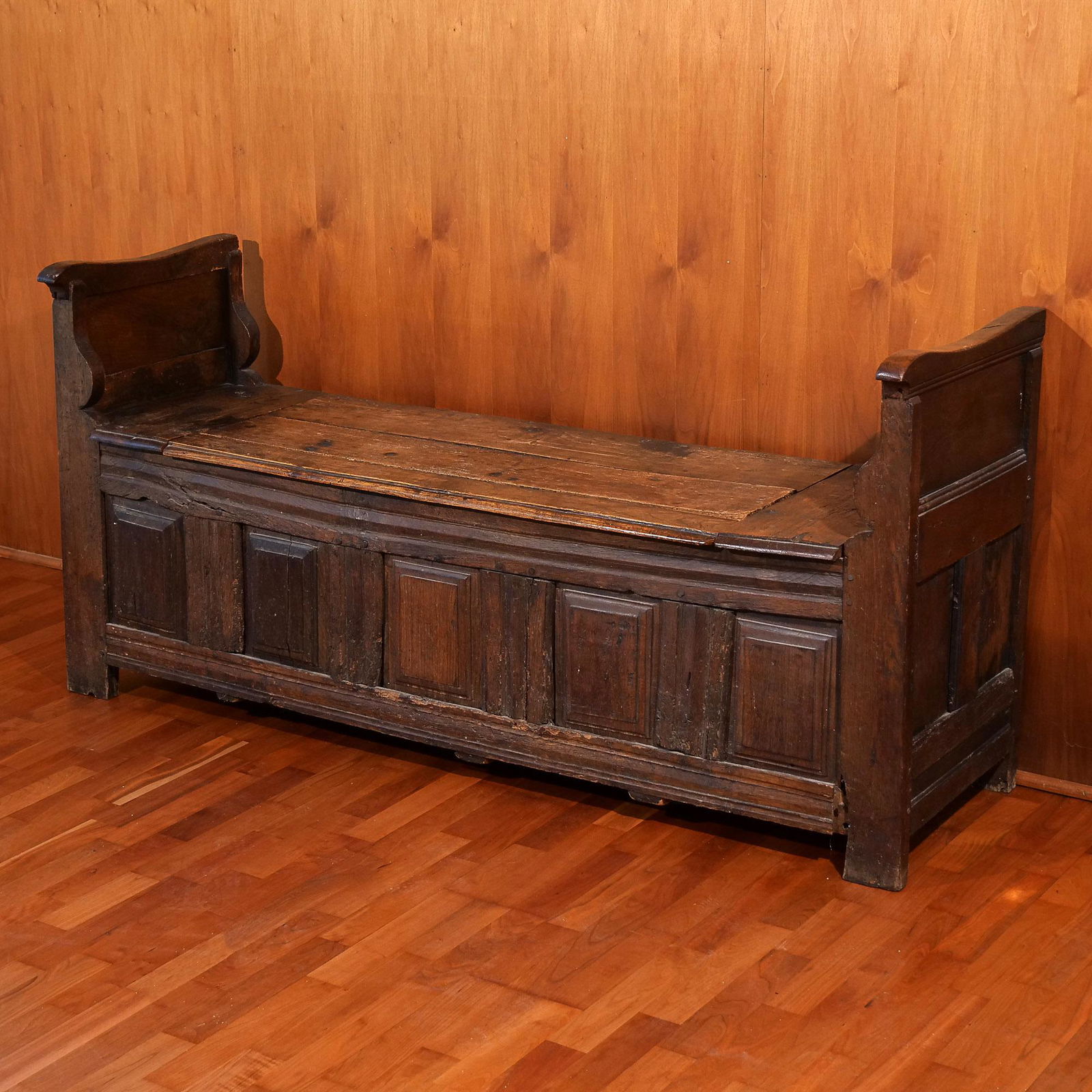 GOTHIC WALNUT STORAGE BENCH (1 of 4)