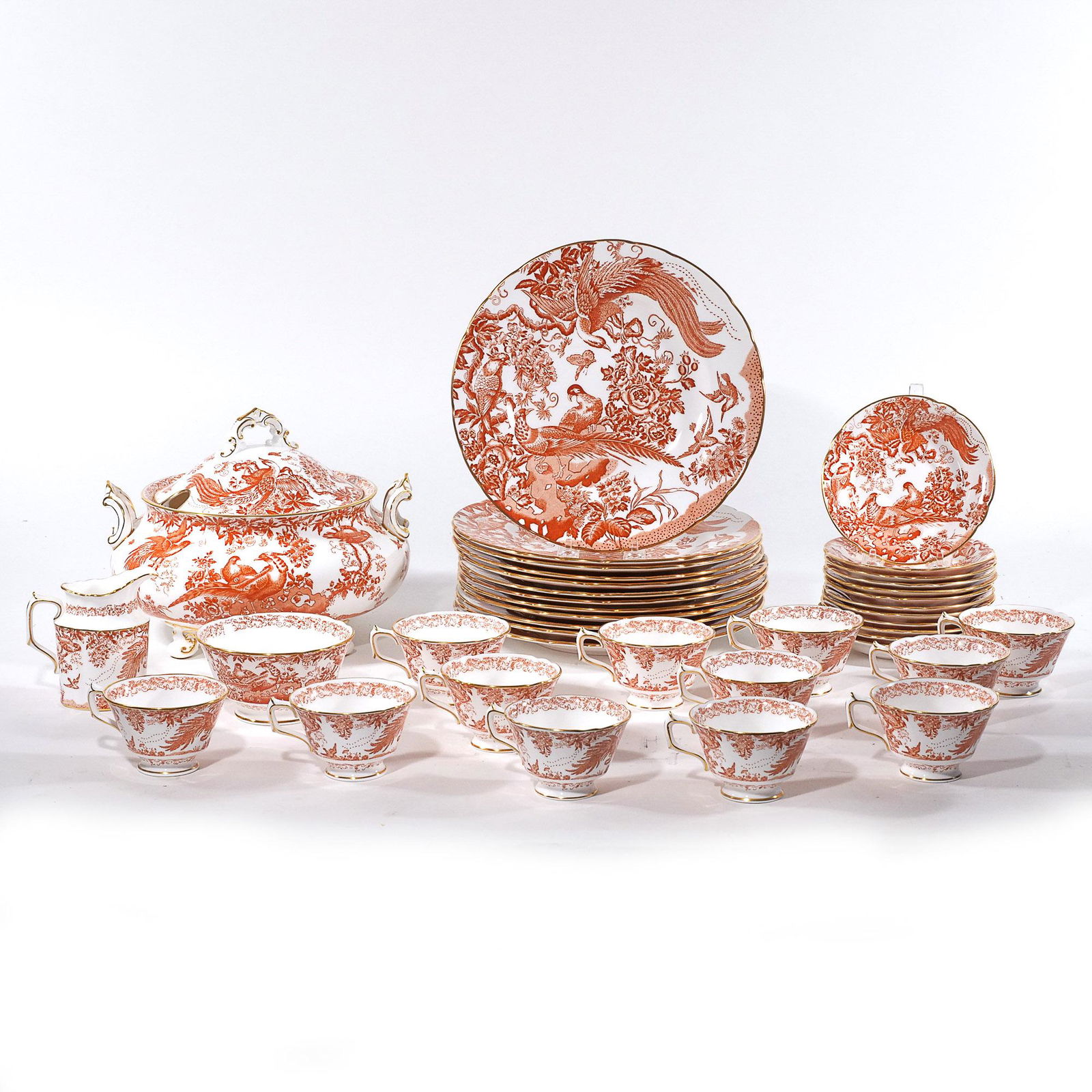 (39pc) ROYAL CROWN DERBY "RED AVES" DINNERWARE (1 of 6)