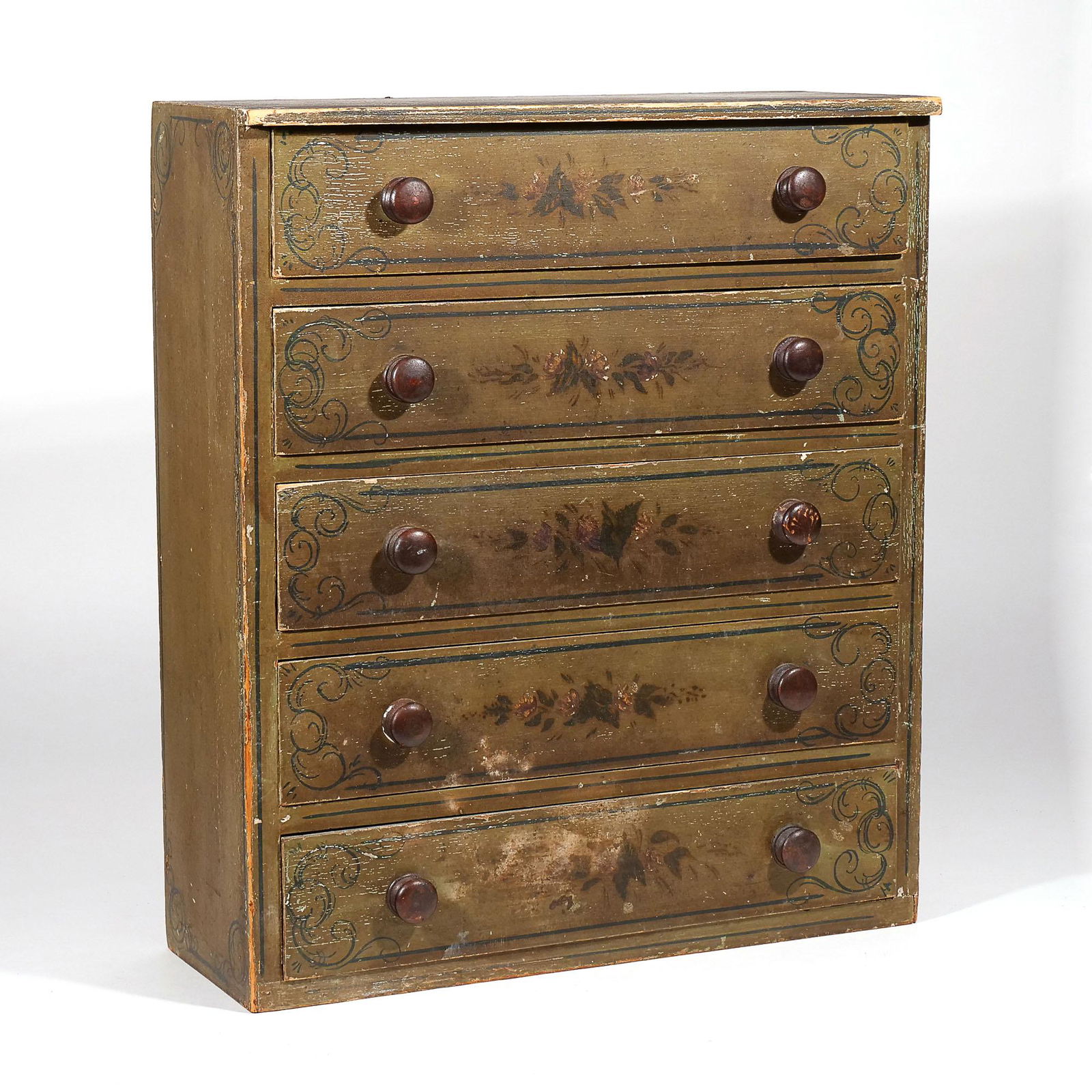 AMERICAN PAINT-DECORATED SMALL CHEST (1 of 7)