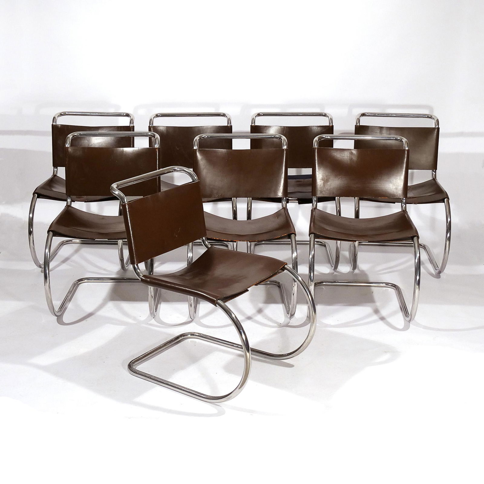 (8pc) SET MIES VAN DER ROHE for KNOLL CHAIRS (1 of 20)