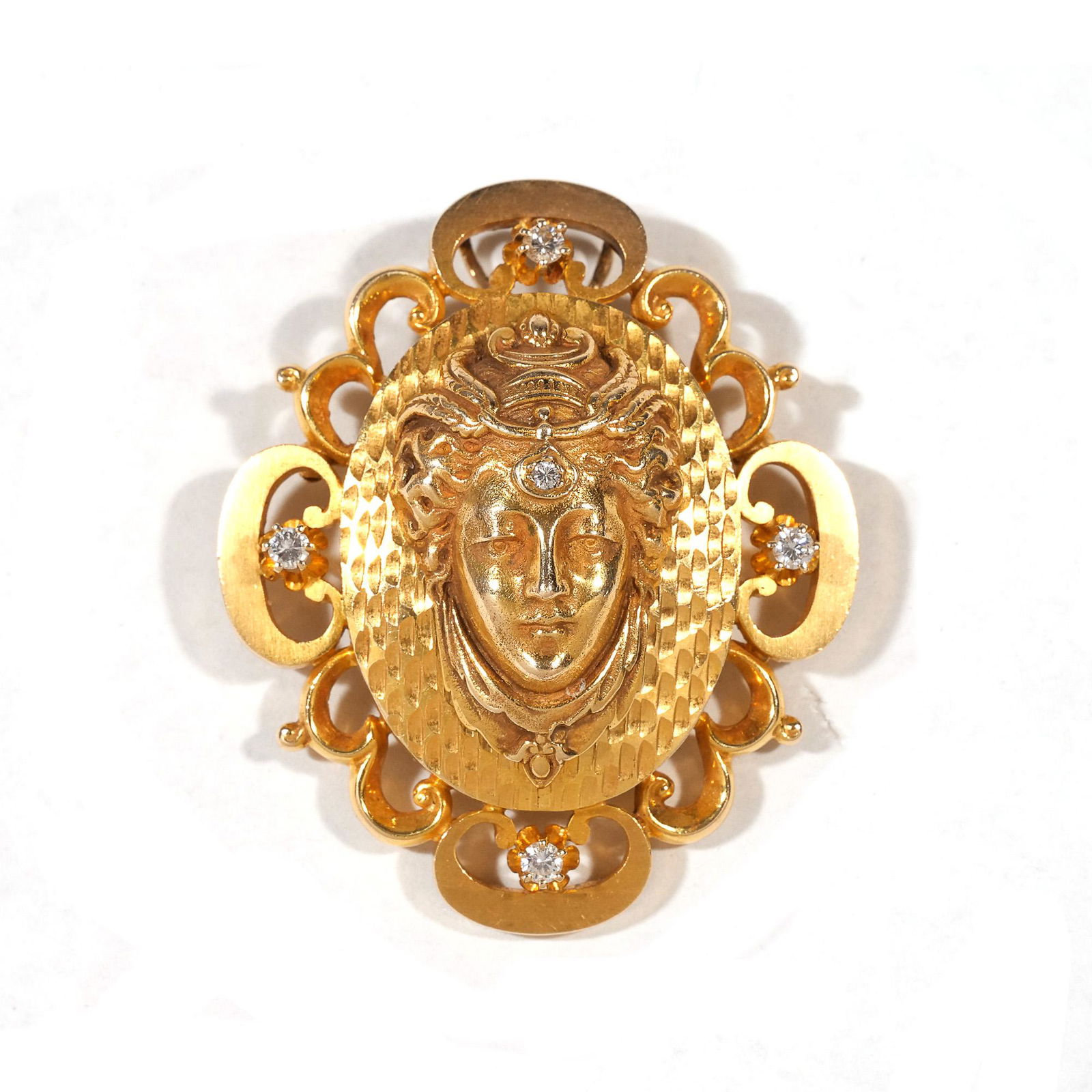 REVIVAL DIAMOND & 14k GOLD FIGURAL BROOCH (1 of 4)