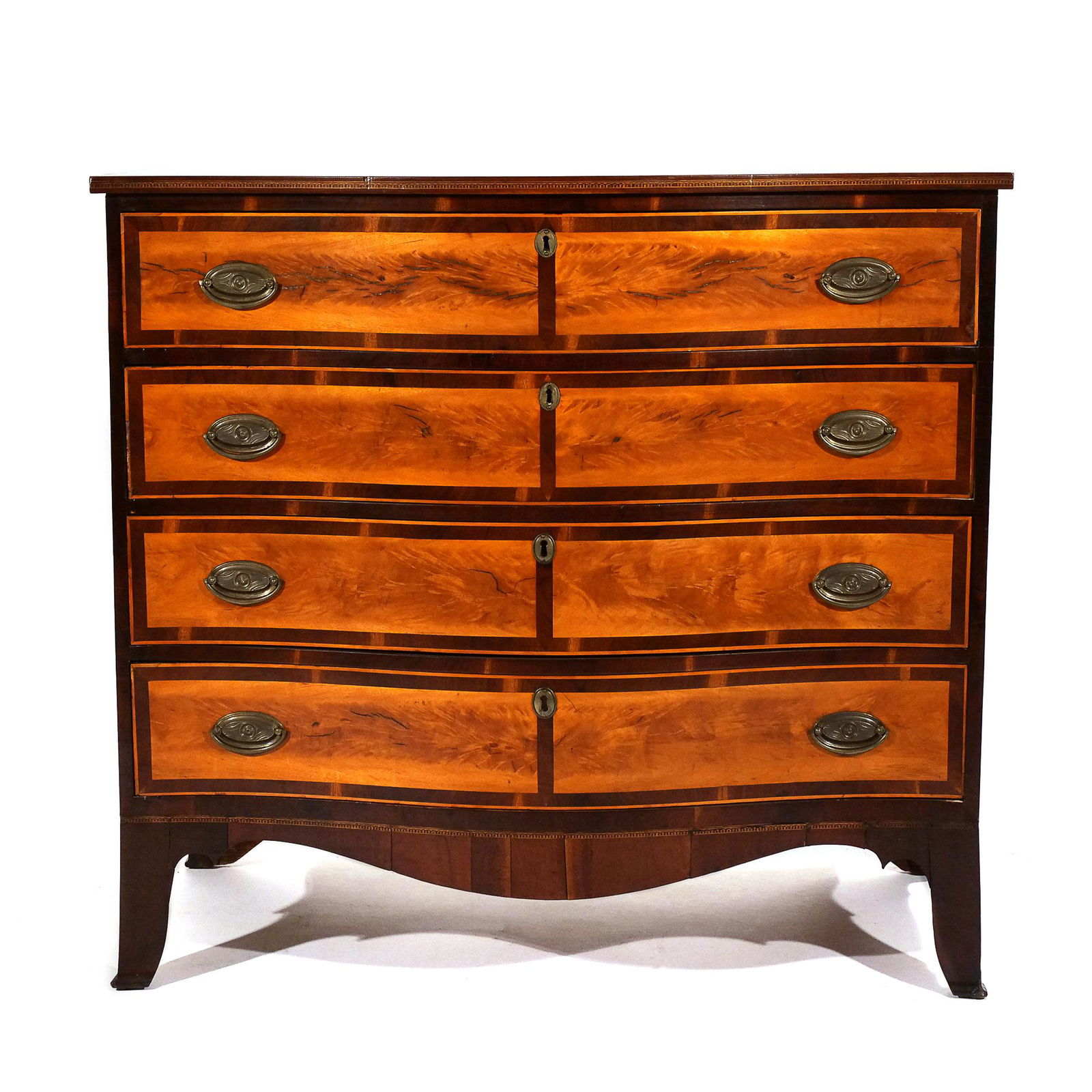 FEDERAL SERPENTINE INLAID CHEST of DRAWERS (1 of 20)