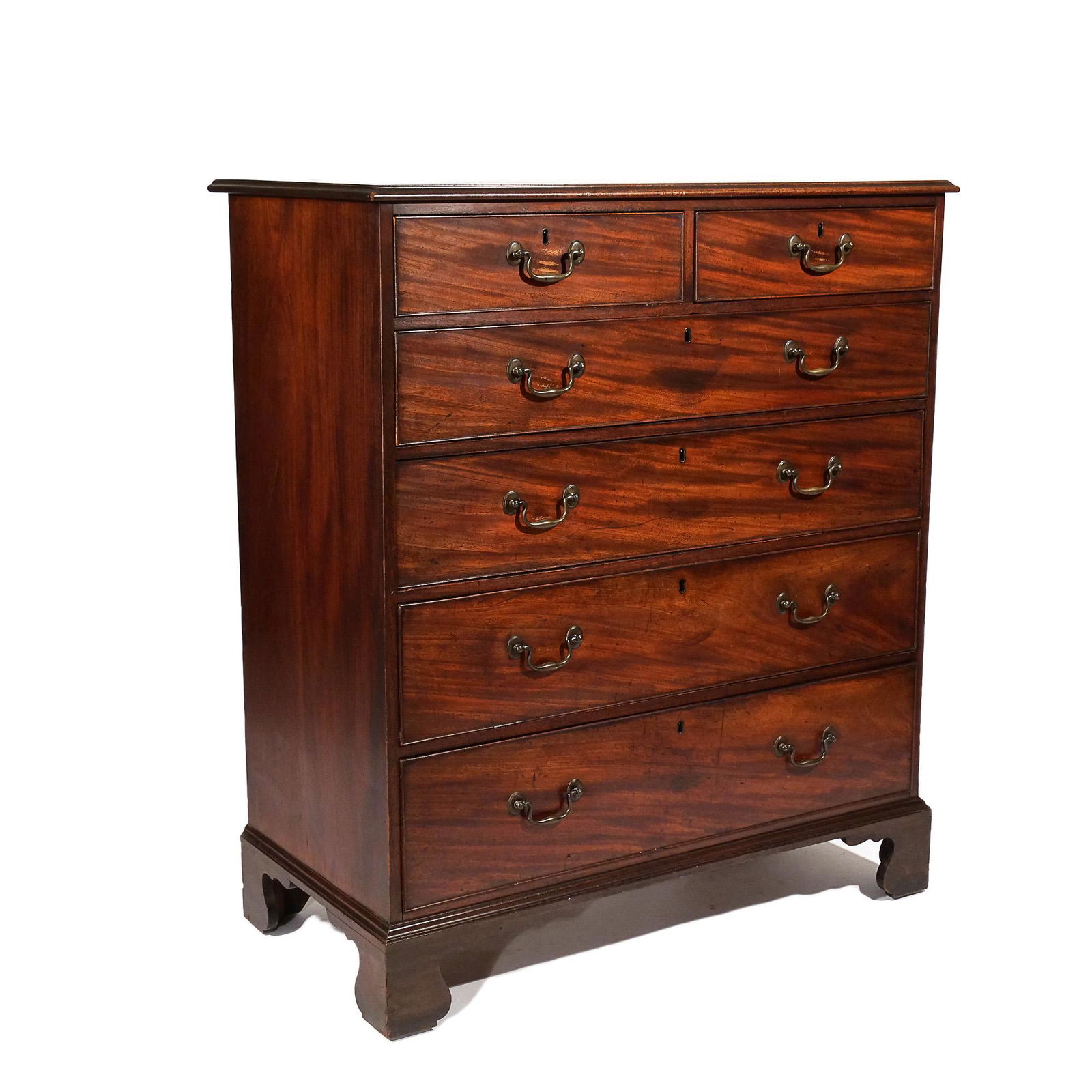 E. 19th C. ENGLISH MAHOGANY TALL CHEST of DRAWERS (1 of 20)