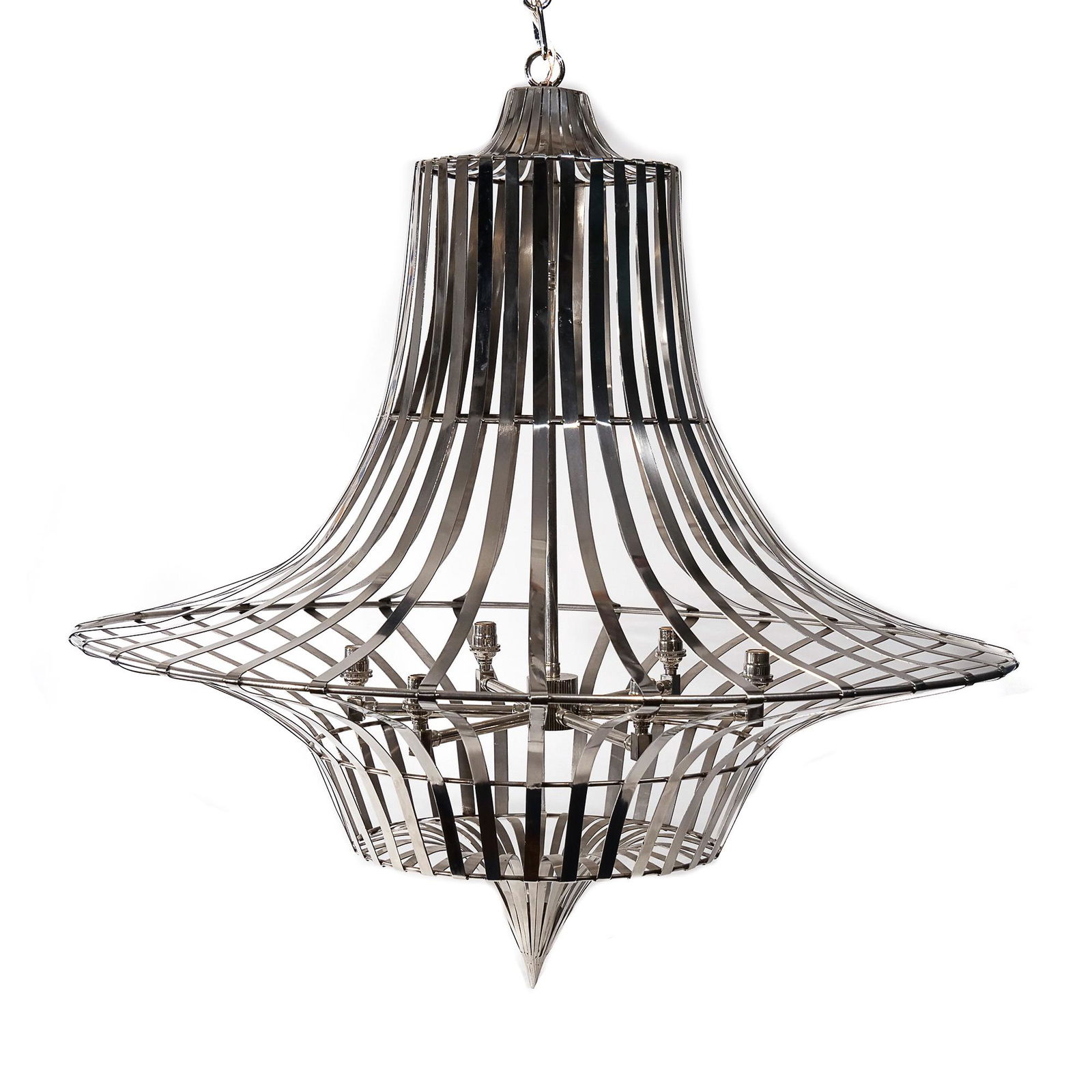 MODERN STAINLESS STEEL CHANDELIER (1 of 4)