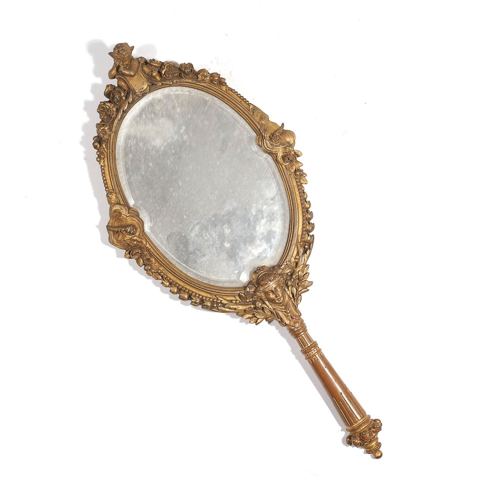 ANTIQUE FRENCH REPOUSSE HAND MIRROR (1 of 11)