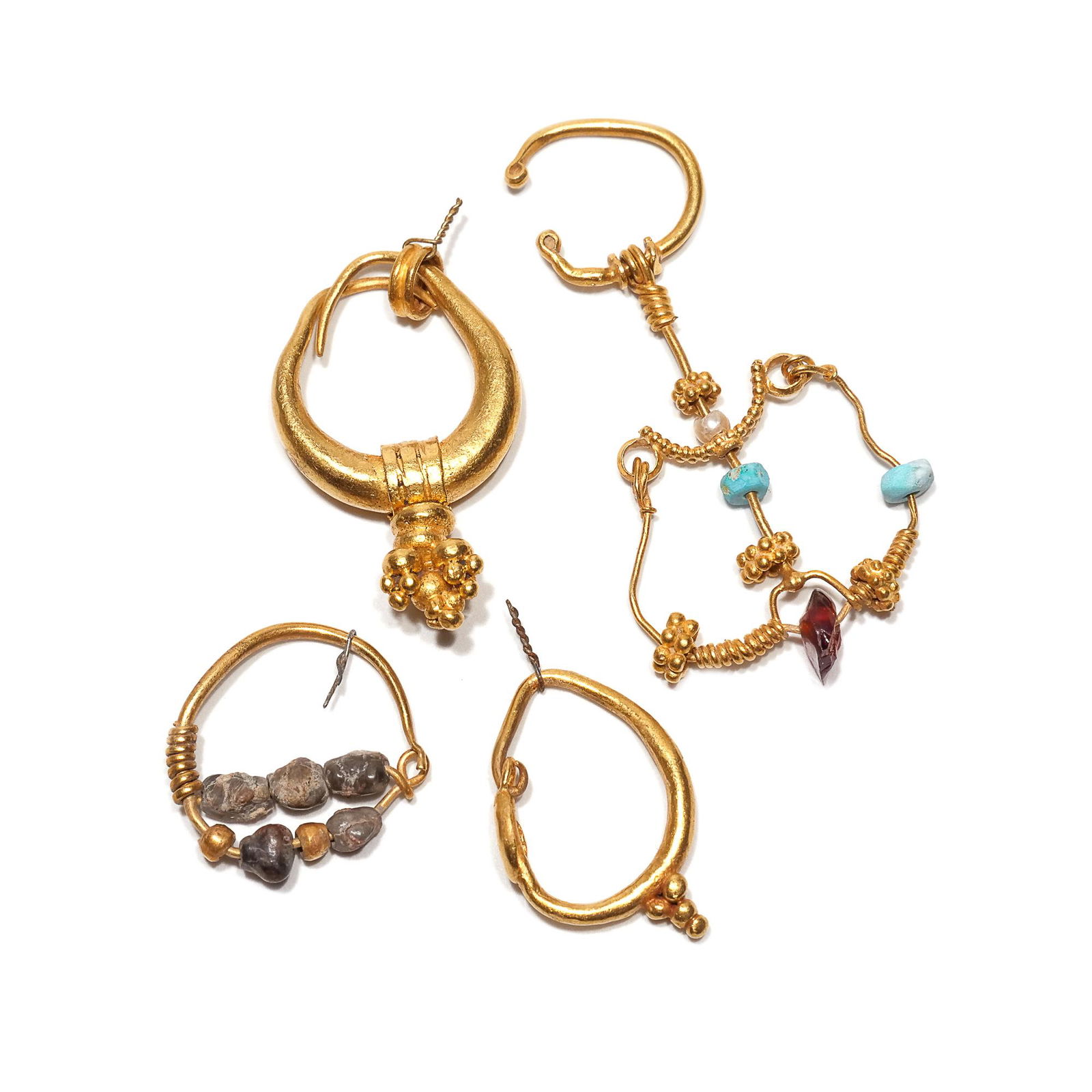 (4pc) ANCIENT / BYZANTINE 22k GOLD JEWELRY (1 of 4)