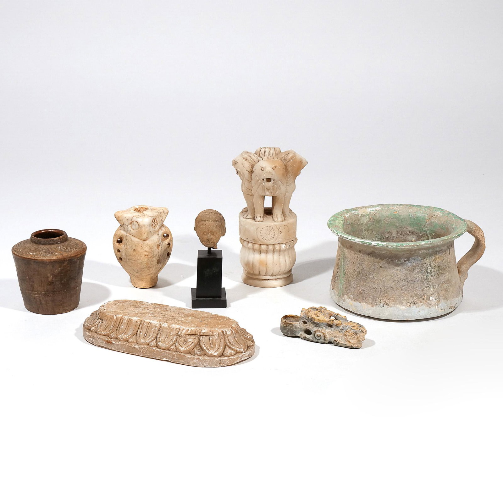 (7pc) STONE & CERAMIC ANTIQUITIES (1 of 20)