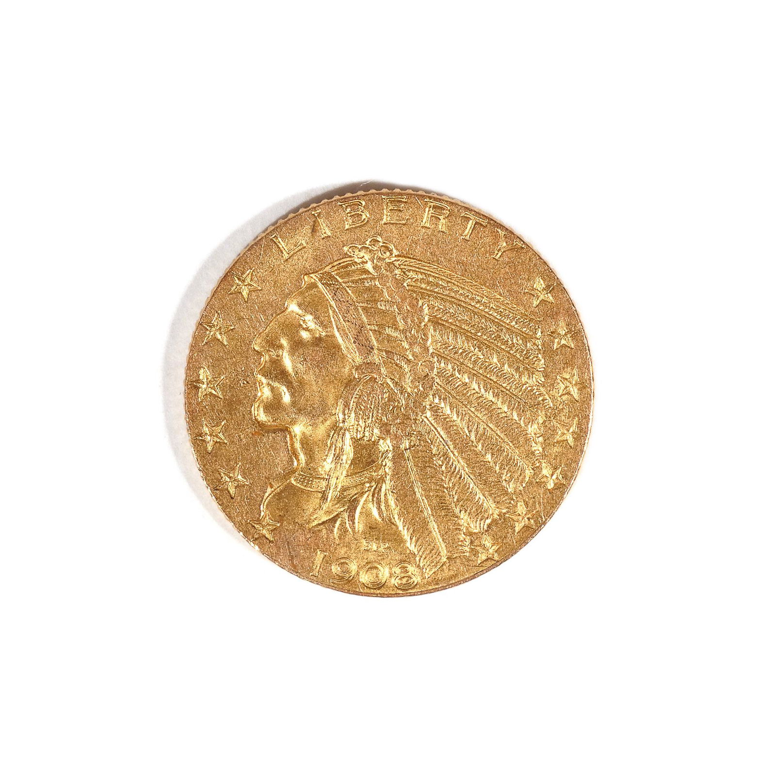 1908 INDIAN HEAD $5 GOLD COIN (1 of 8)