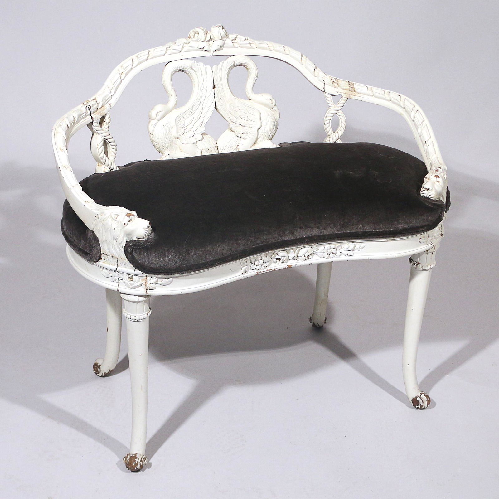 SMALL FRENCH CARVED SETTEE (1 of 12)