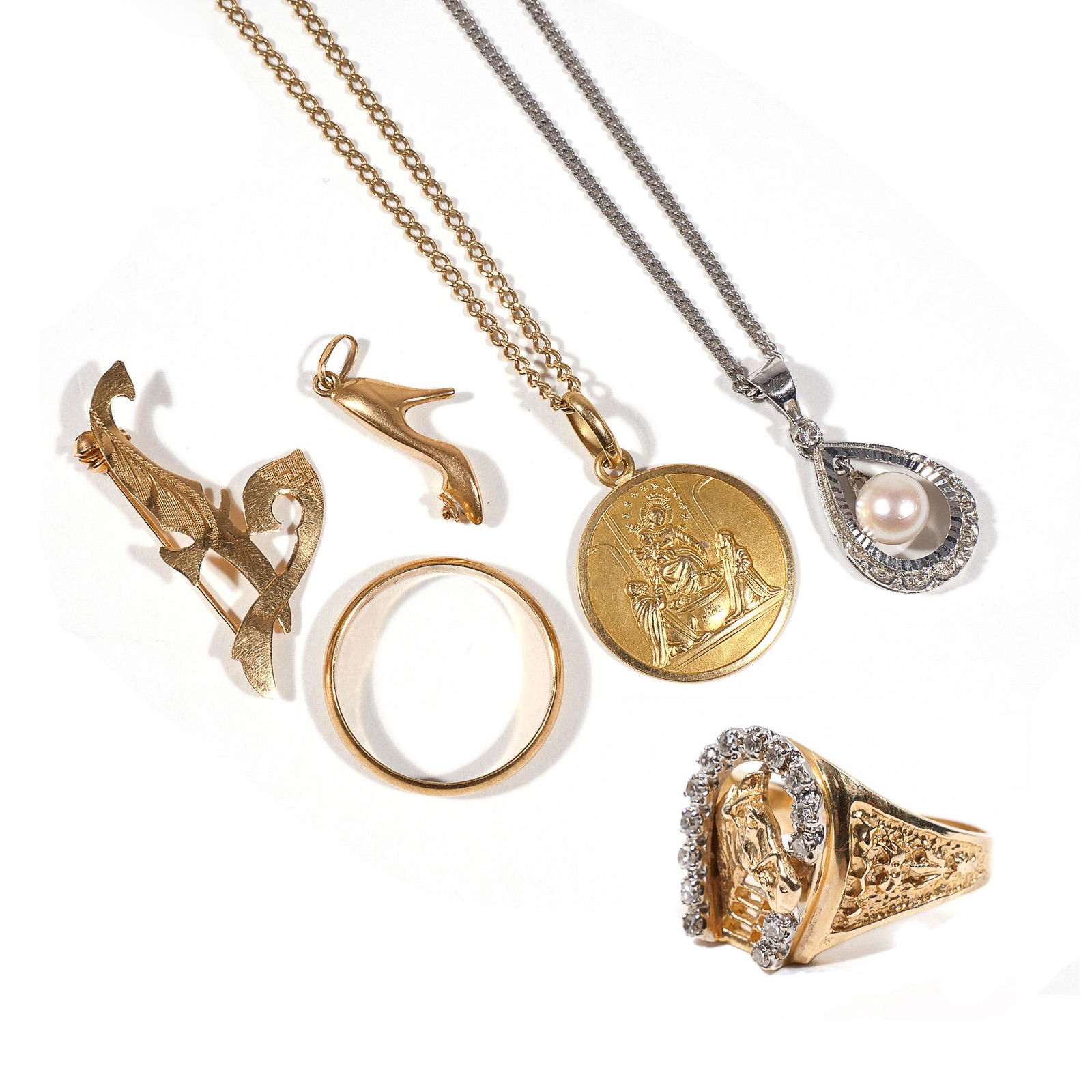 (6pc) 18k & 14k GOLD JEWELRY LOT (1 of 6)