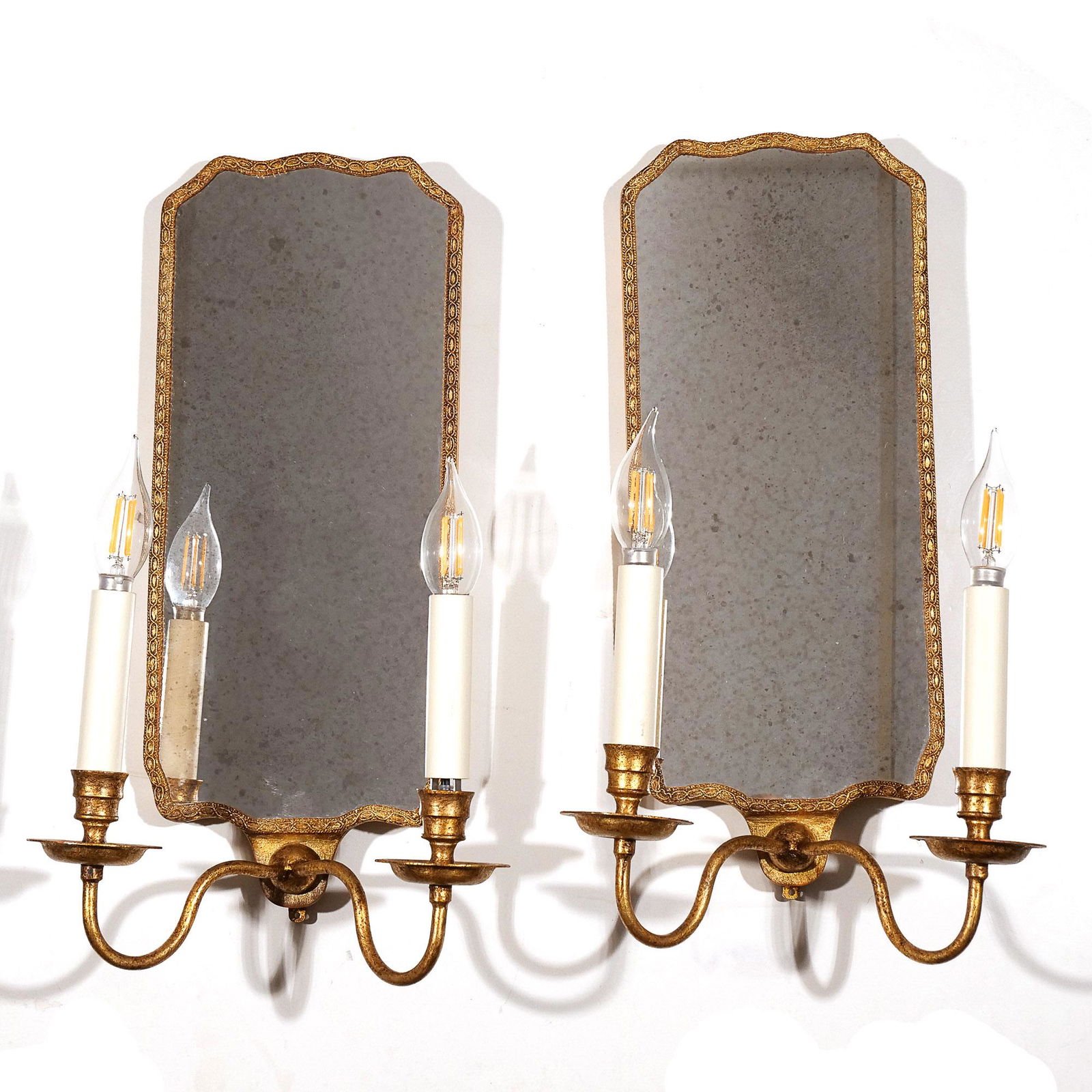 PAIR GILT WALL SCONCES (1 of 2)