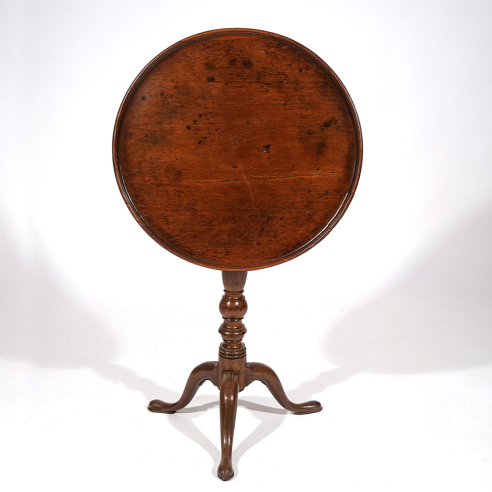ENGLISH MAHOGANY DISH-TOP CANDLESTAND (1 of 8)