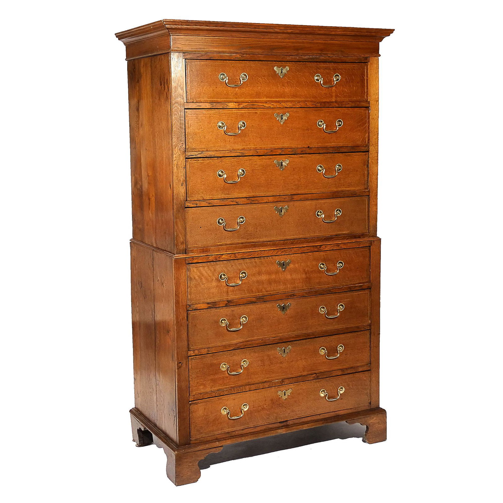 ENGLISH INLAID OAK CHEST-ON-CHEST (1 of 18)