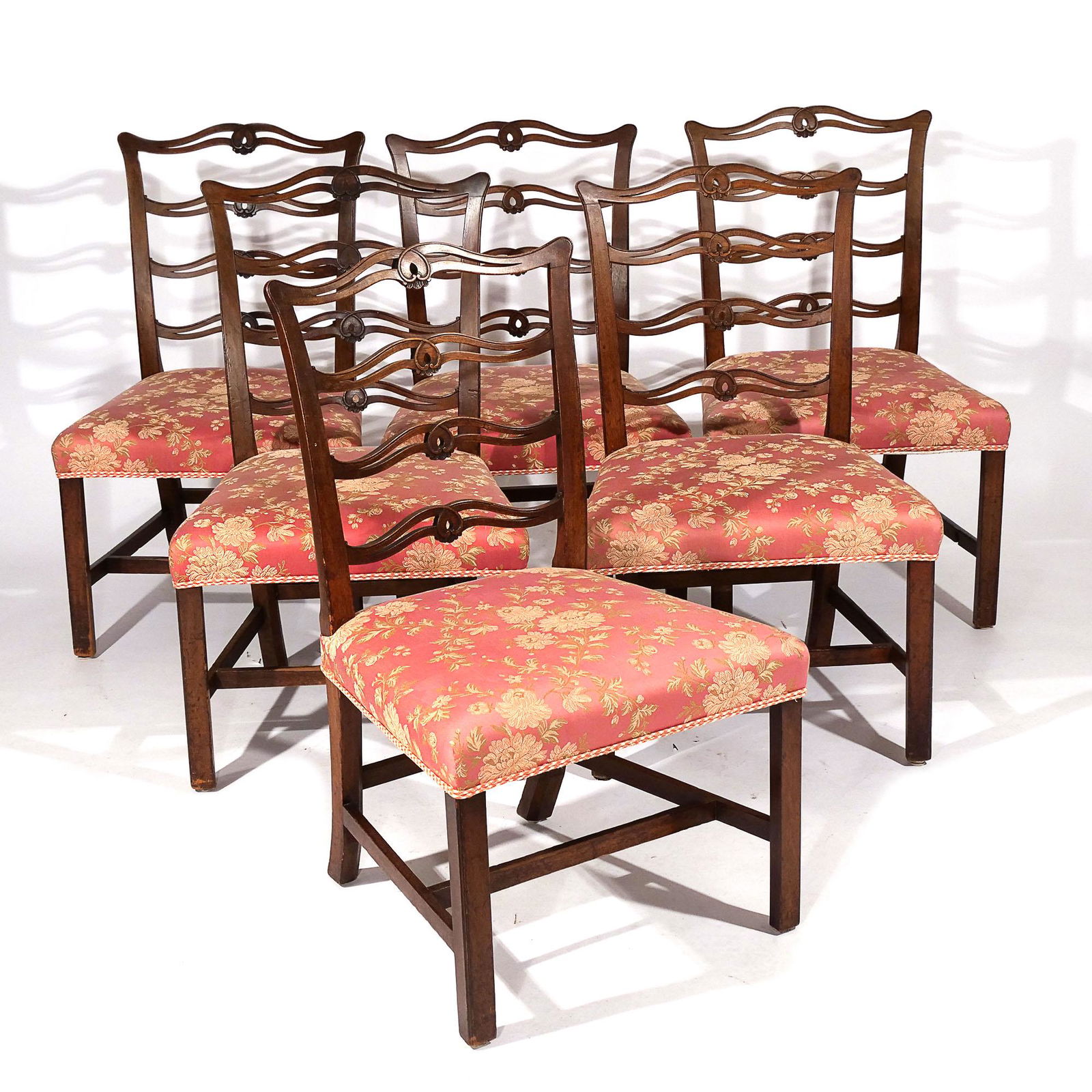 (6pc) SET HEPPLEWHITE PERIOD FORMAL DINING CHAIRS (1 of 14)