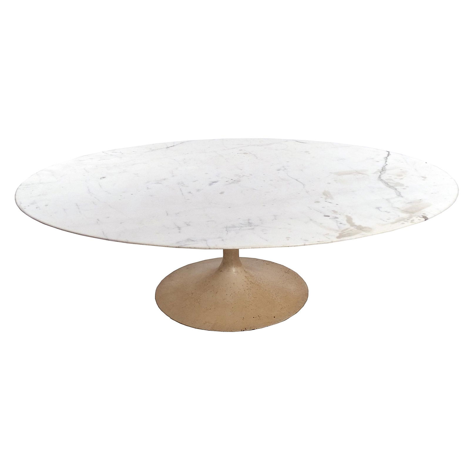 KNOLL WHITE MARBLE PEDESTAL COFFEE TABLE Barnebys