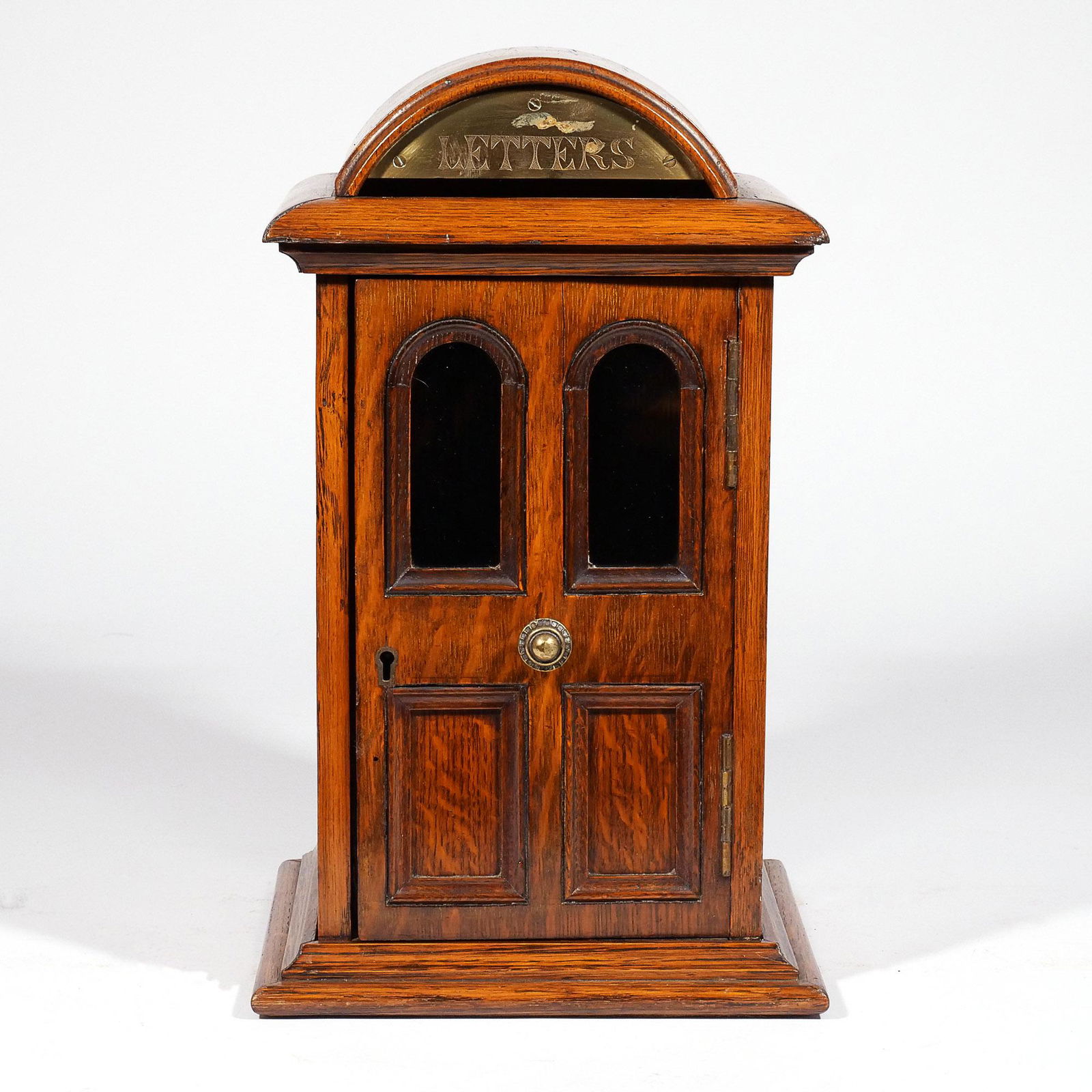 EDWARDIAN OAK COUNTER TOP ARCHITECTURAL LETTER BOX (1 of 6)