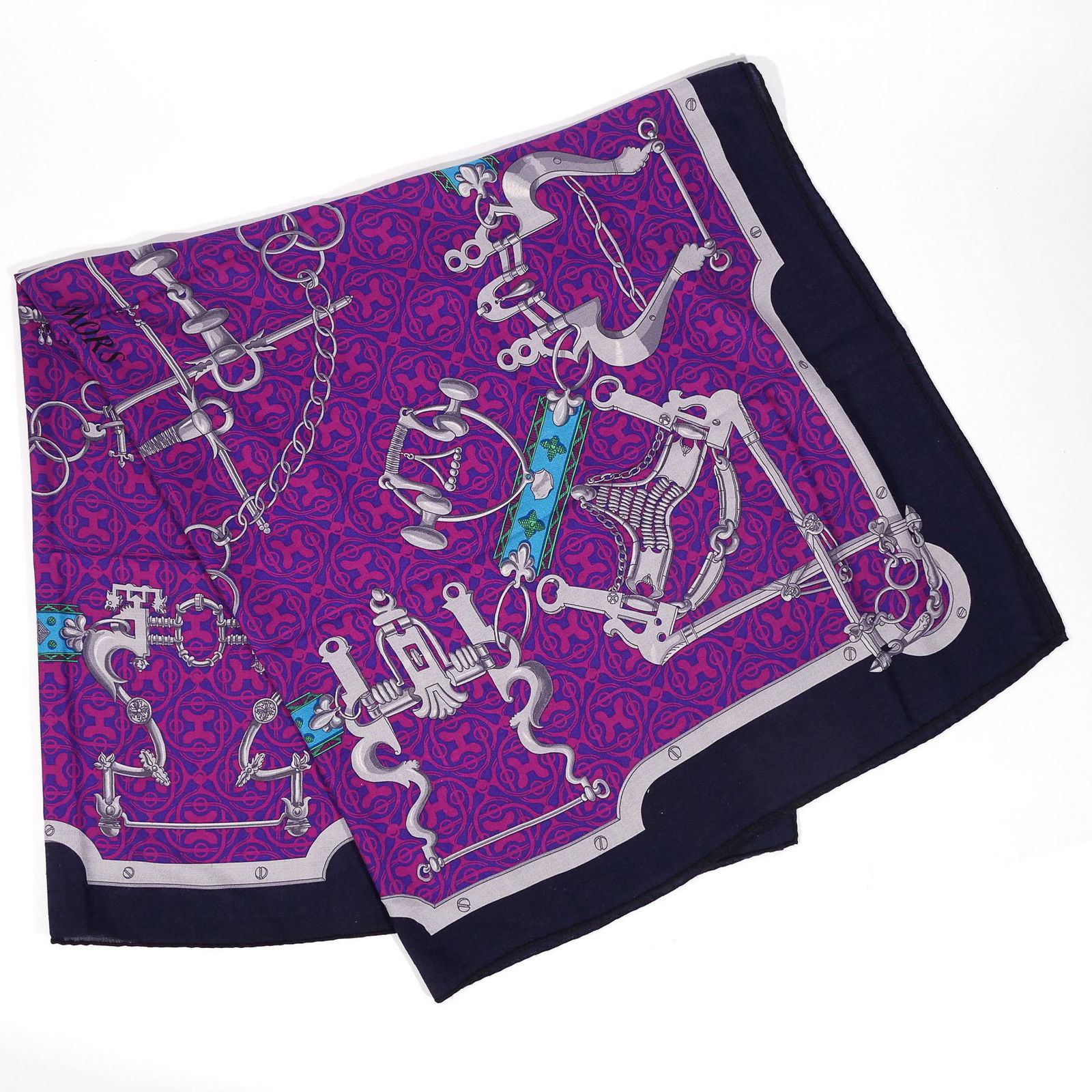 HERMES SILK & CASHMERE SHAWL: MORS ET GOURMETTES (1 of 10)