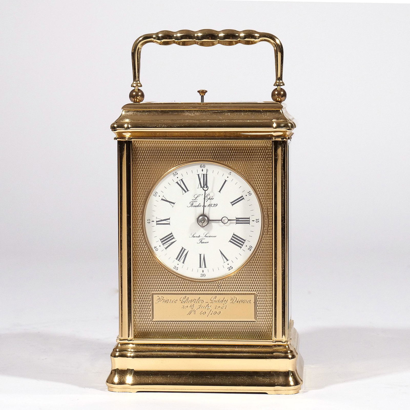 BACCARAT CARRIAGE CLOCK: PRINCE CHARLES & DIANA (1 of 13)