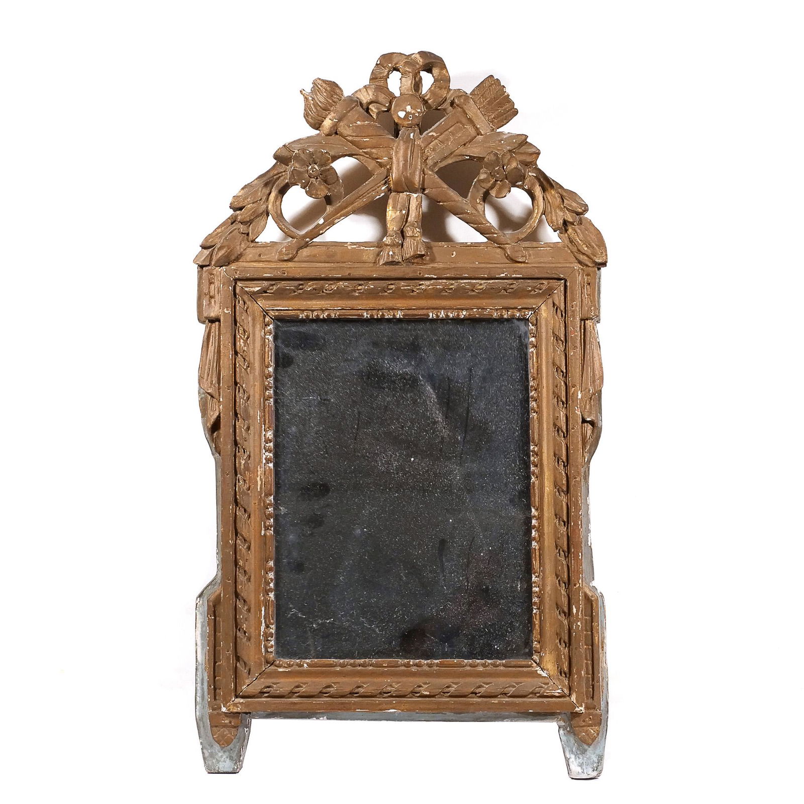 18th CENTURY FRENCH PROVINCIAL GILT MIRROR (1 of 5)
