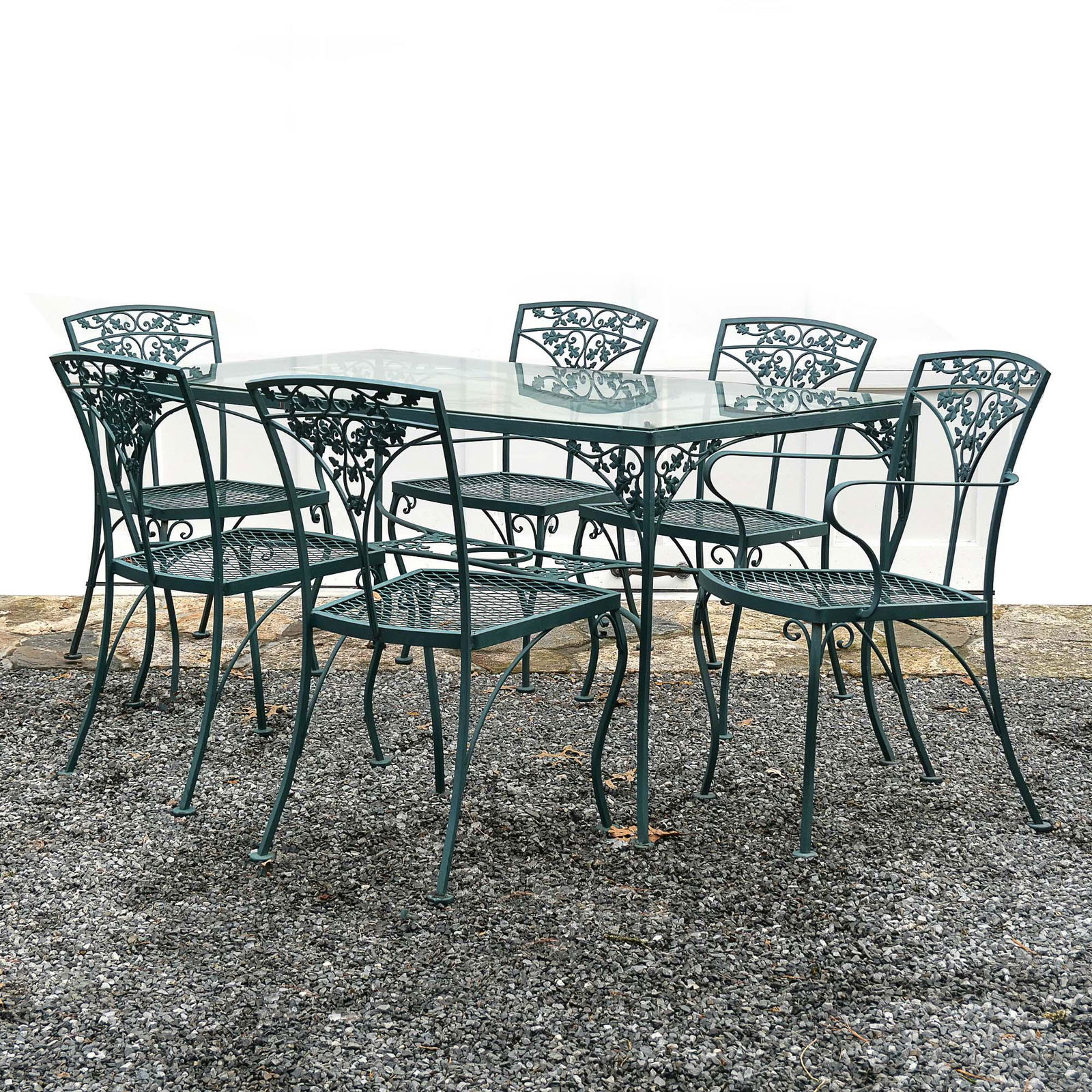 (7pc) RUSSELL WOODARD PATIO FURNITURE SET (1 of 8)