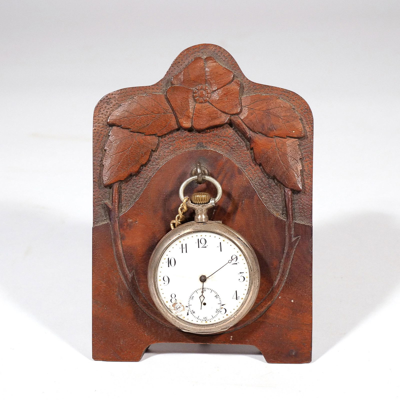 GERMAN PRISONER-OF-WAR CARVED WATCH STAND (1 of 7)