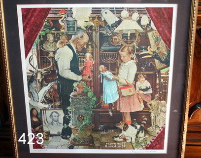 423) NORMAN ROCKWELL PRINT, "APRIL FOOL" , ED. 19/40,: SGD. L.R. IN PENCIL
