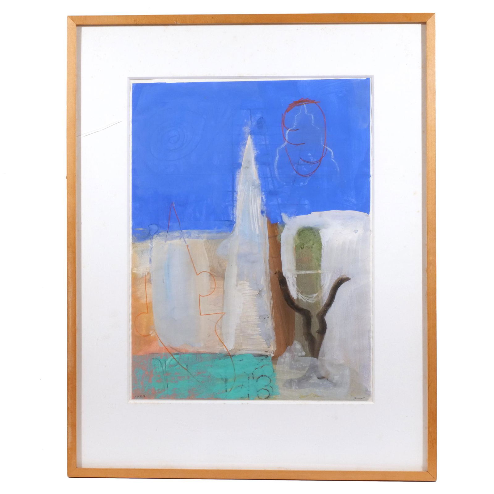 ROBERT KELLY (American, b. 1956): Toscana XVI Gouache on paper Signed lower right, dated 1987 lower left, with Victoria Munroe Gallery, New York label on verso h. 18 w. 13 in. (sight) overall: 24-1/2 x 20-1/2 in. (framed) Provenance: