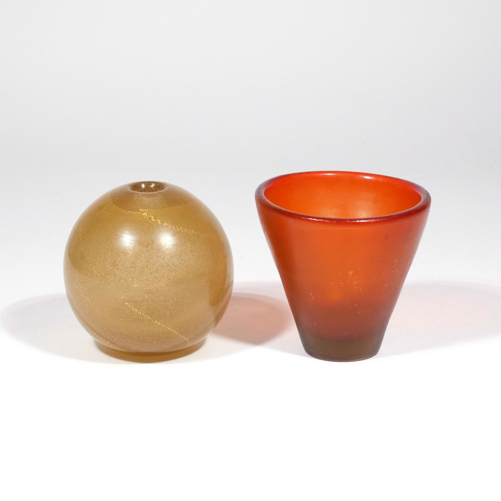 (2pc) VENINI ITALIA ART GLASS VASES (1 of 8)