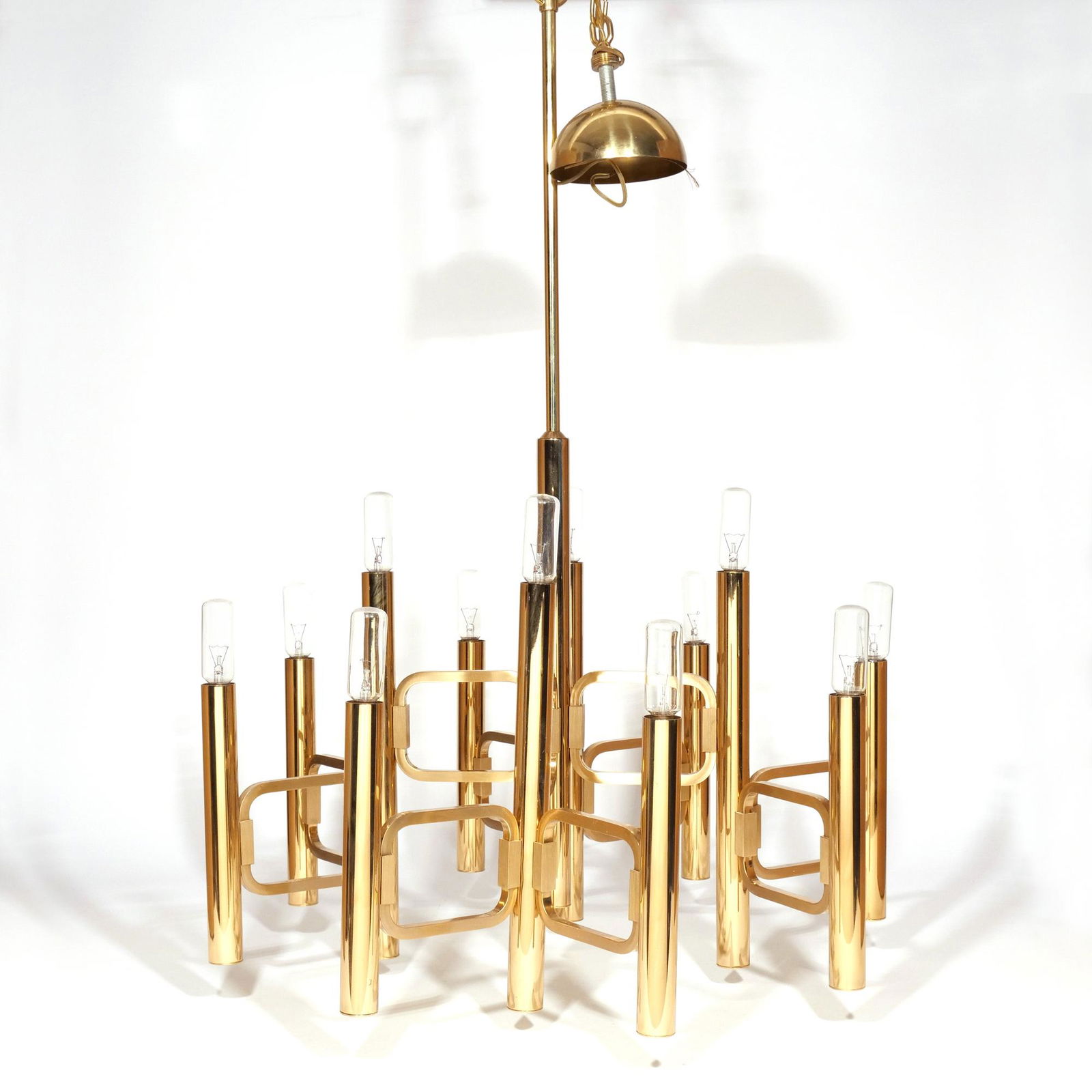 GAETANO SCIOLARI BRASS CHANDELIER (1 of 8)