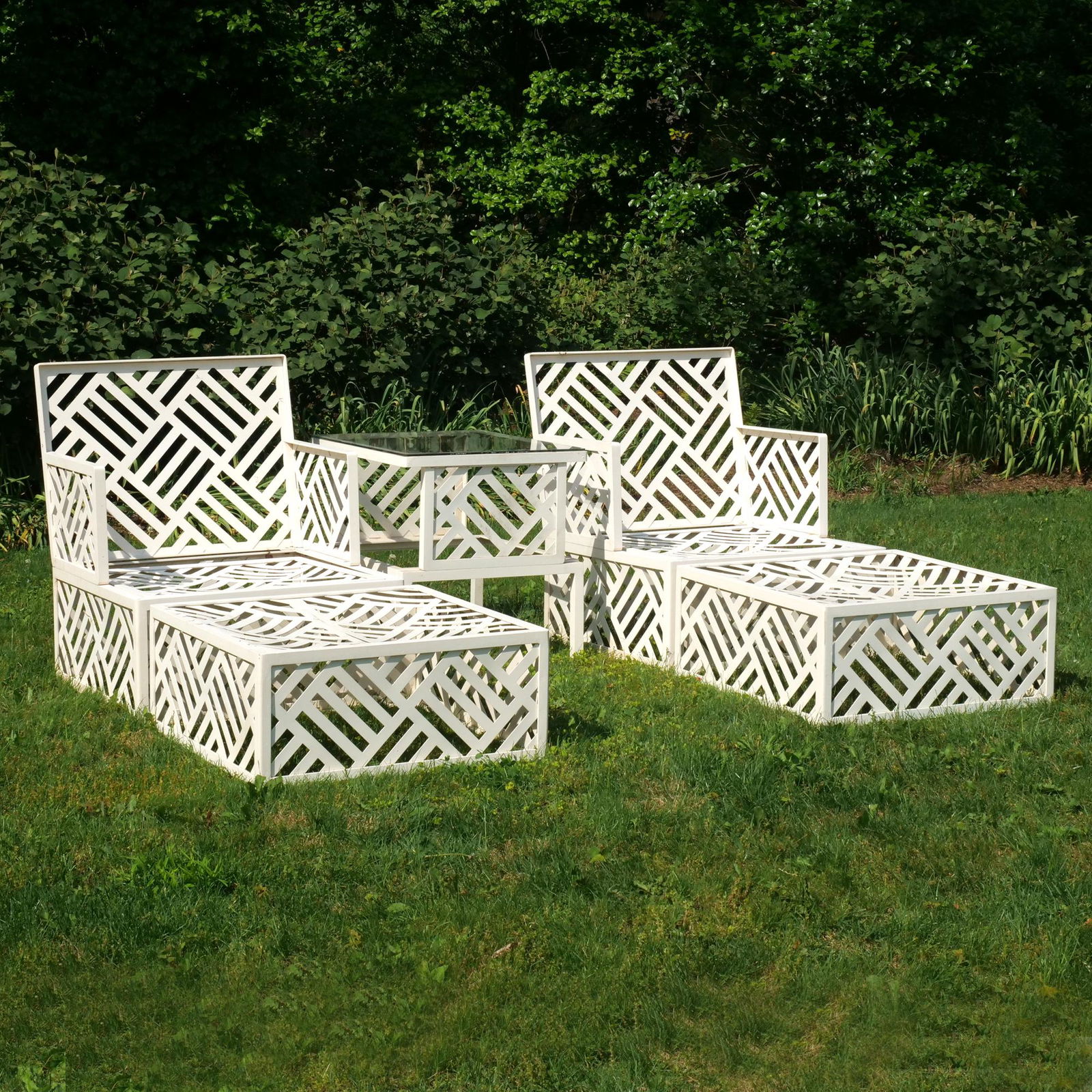(3pc) BEVERLY HILLS HOTEL PATIO LOUNGE ARMCHAIRS (1 of 11)