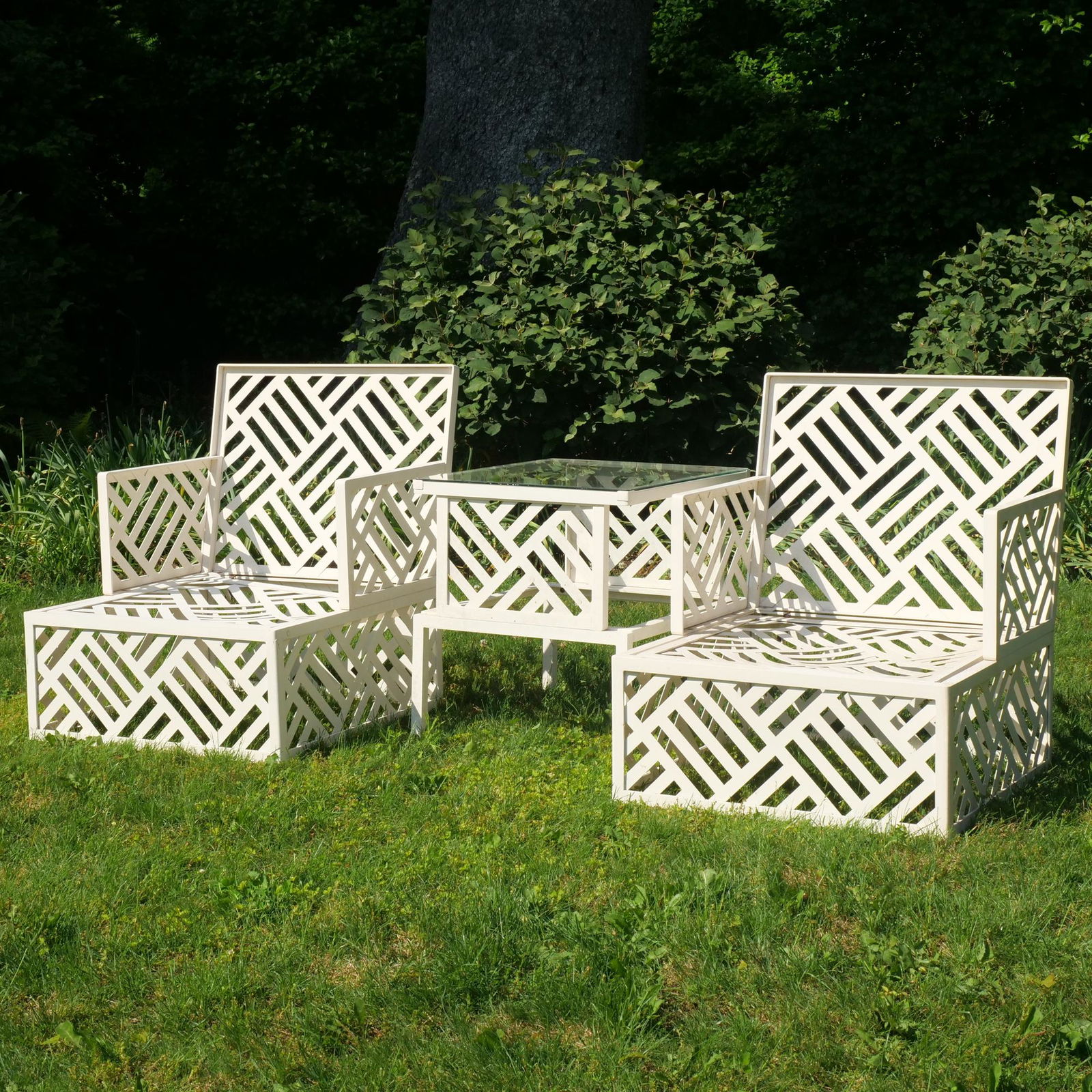 (3pc) BEVERLY HILLS HOTEL PATIO LOUNGE ARMCHAIRS (1 of 7)